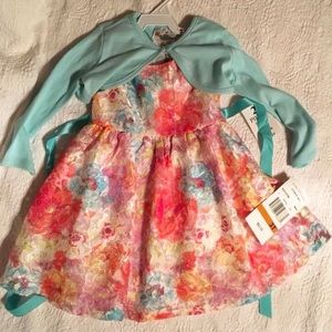 Rare Editions dress & shrug set. 3t. NWT.